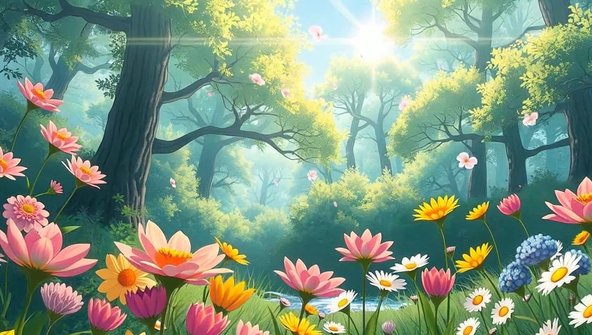 Happy Kittens Grooming in the Forest