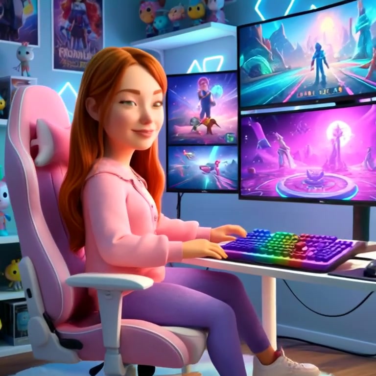 Gaming Vibes: A Cozy Pink Room Adventure