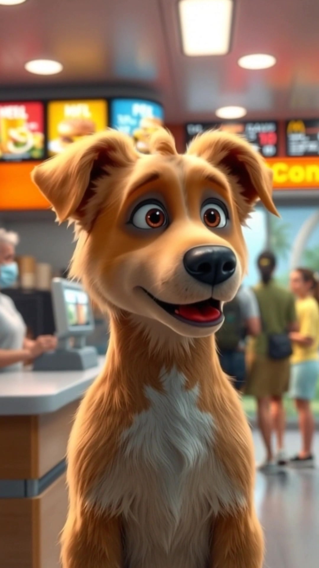 Welcome to McAnimal's: The Dog at the Counter!