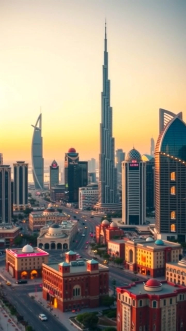 European Female Walking in Dubai Street