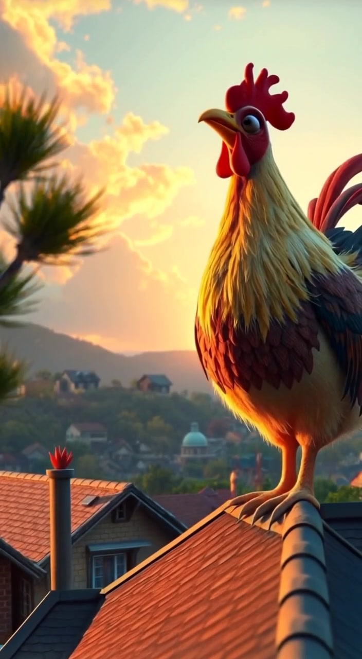 Clucko: The Heartwarming Rooster of Sunrise Village!