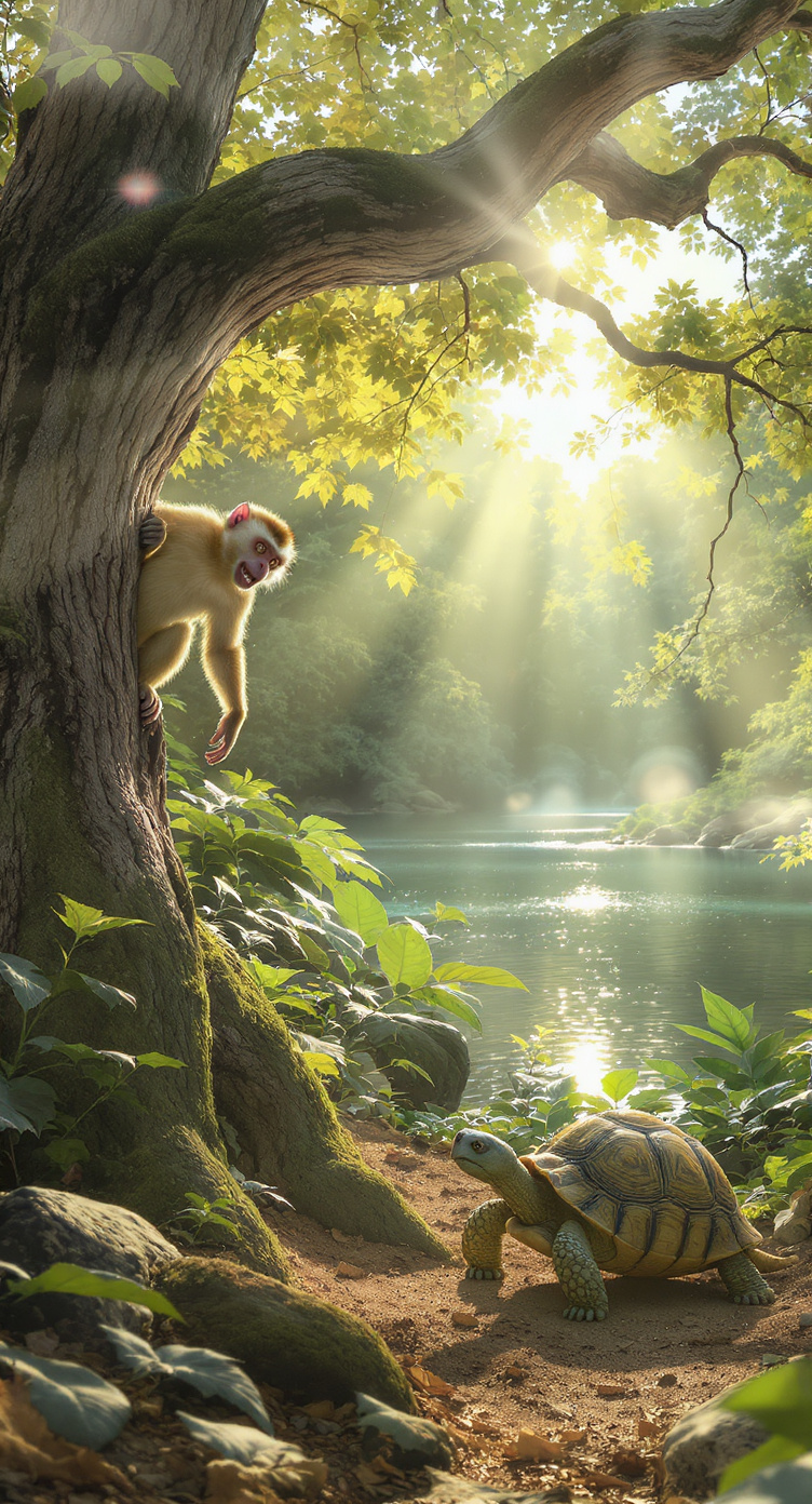 The Clever Tortoise and the Mischievous Monkey