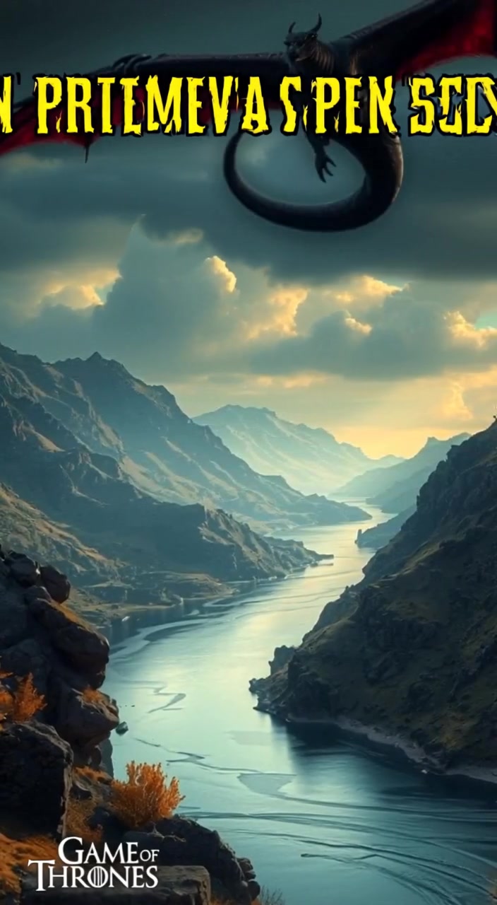 Gentle ripples form on the river's surface as clouds drift lazily across the sky over distant mountains.