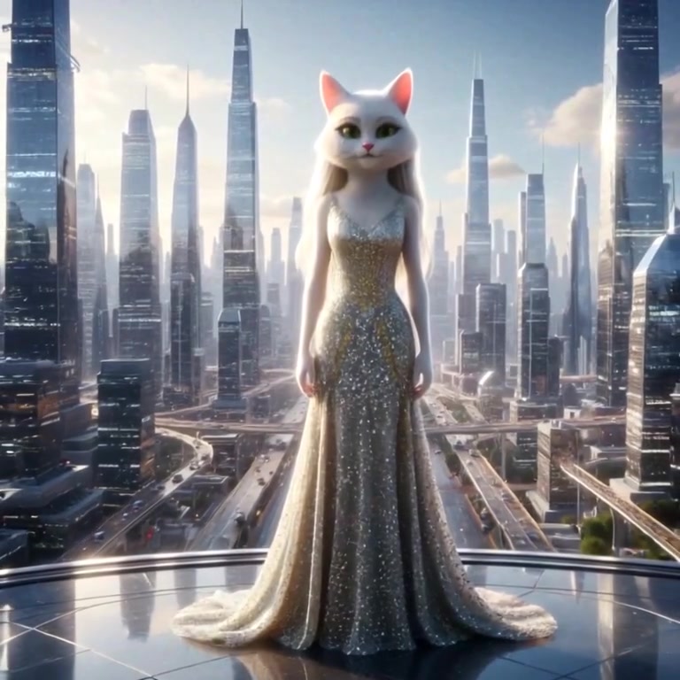 Madam Meow: The Glamorous Cat of the Glass Towers