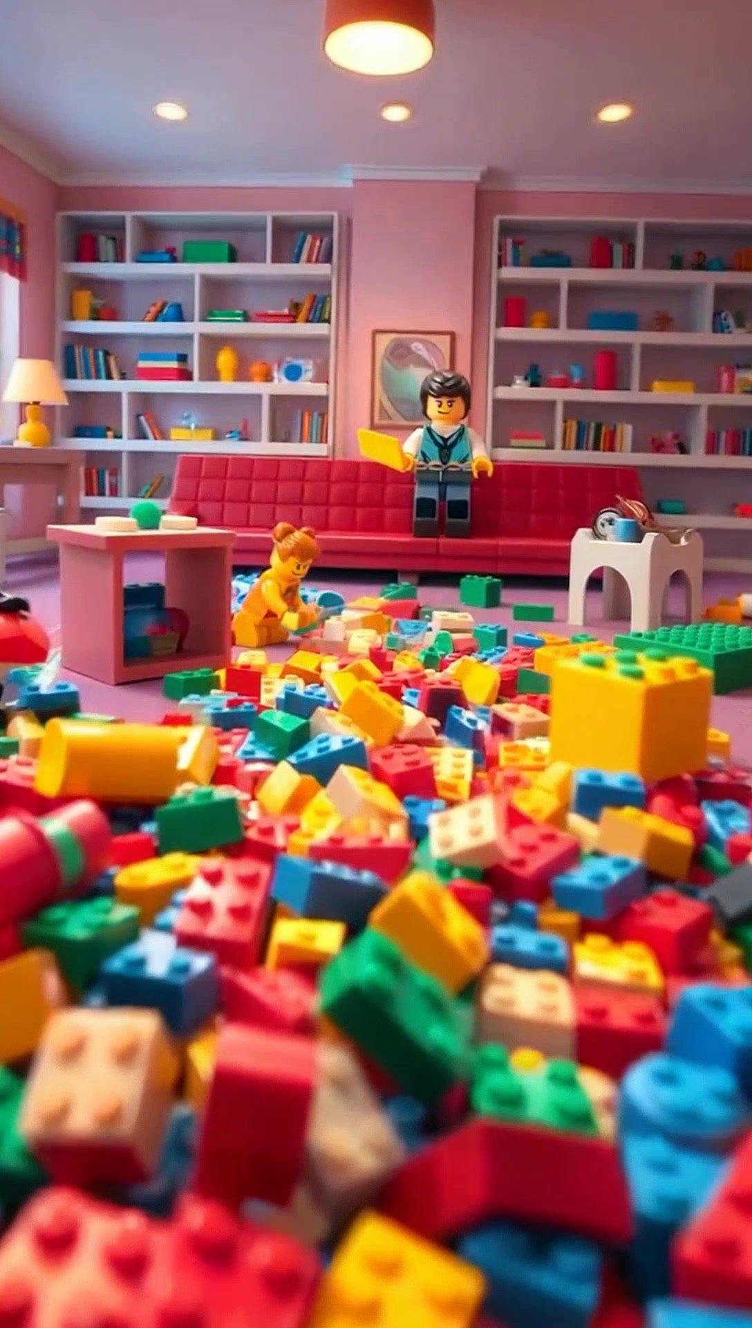 mini city line with legos