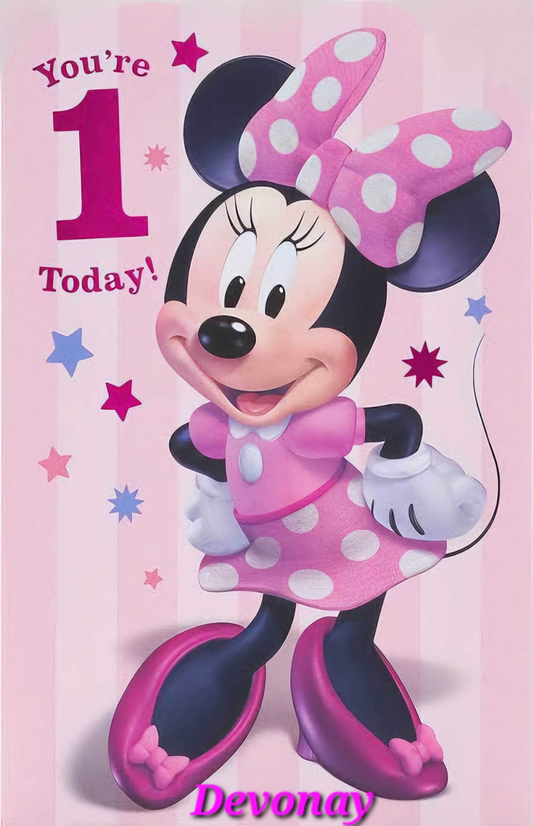 Devonay's Magical Minnie Mouse 1st Birthday Party Invitation!