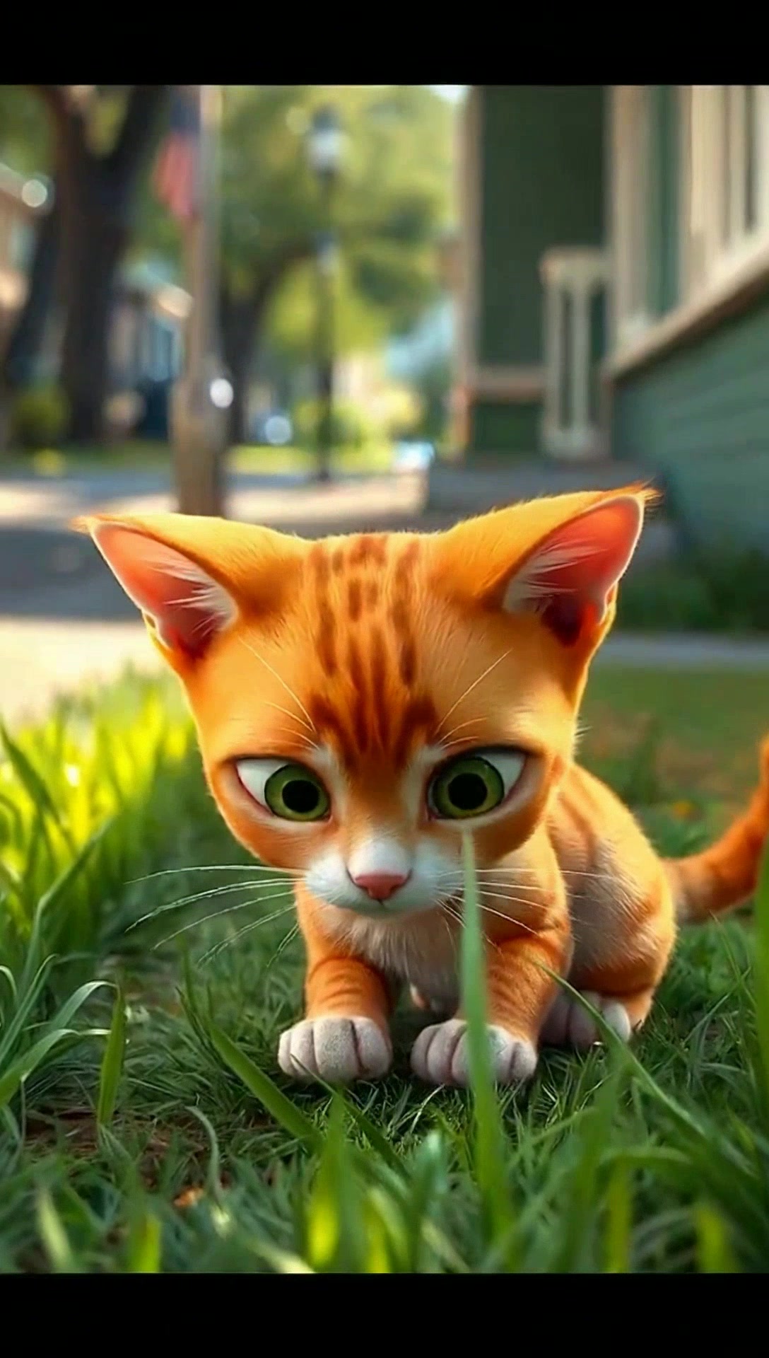 Cat Running on the Road