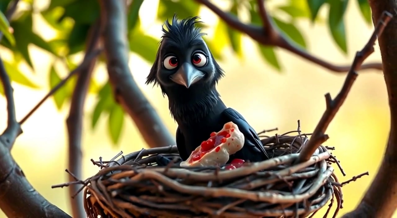 The Cunning Fox and the Crow's Meal