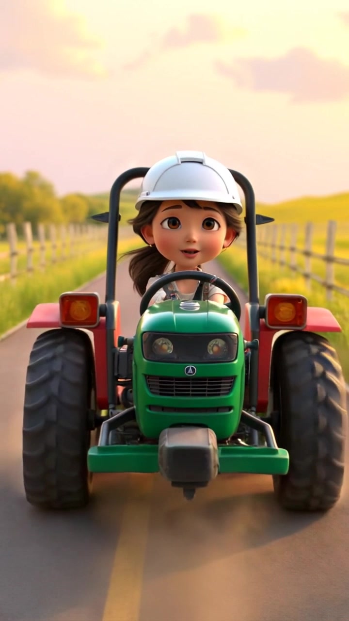 Pengendara Traktor di Pedesaan