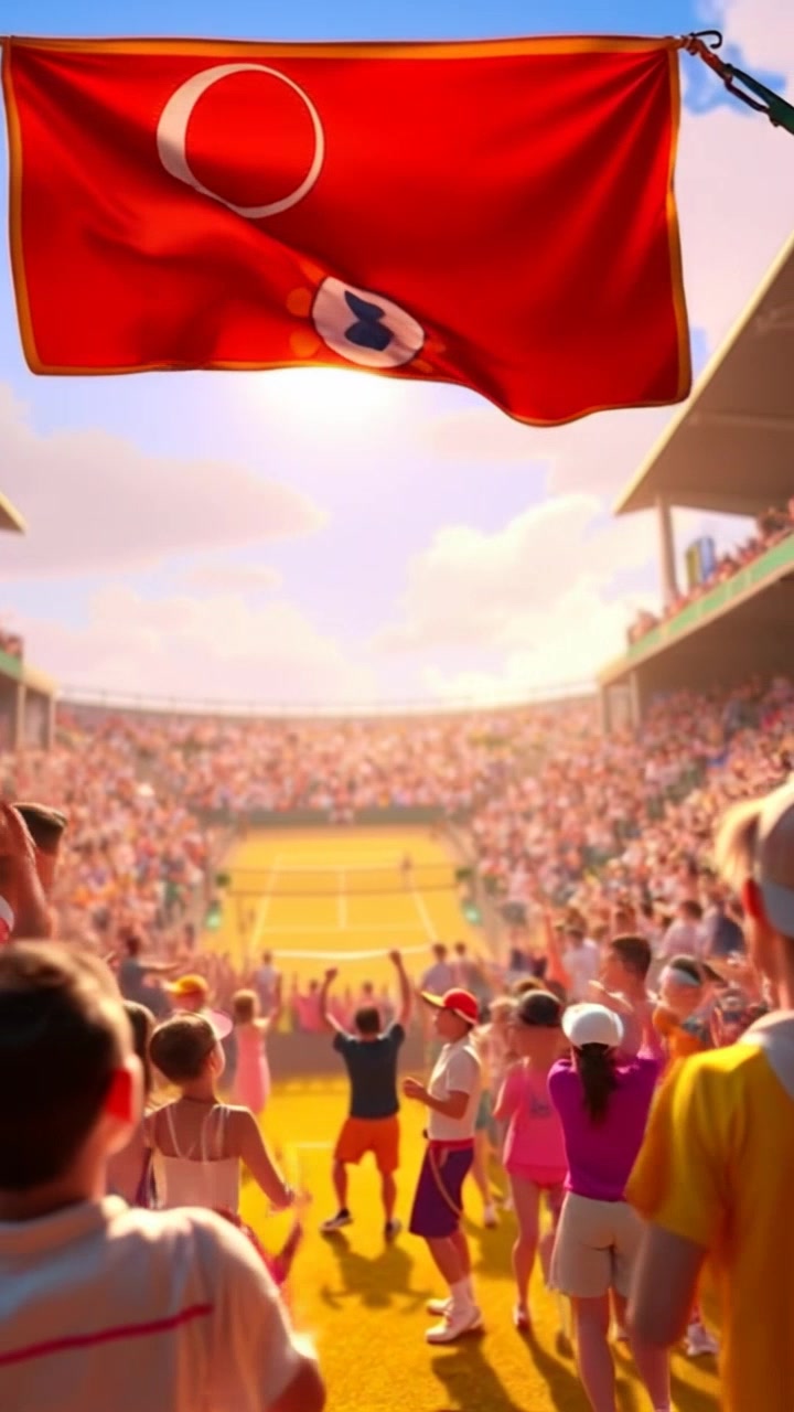 Whiskered Tennis Showdown in a Dreamy Realm!
