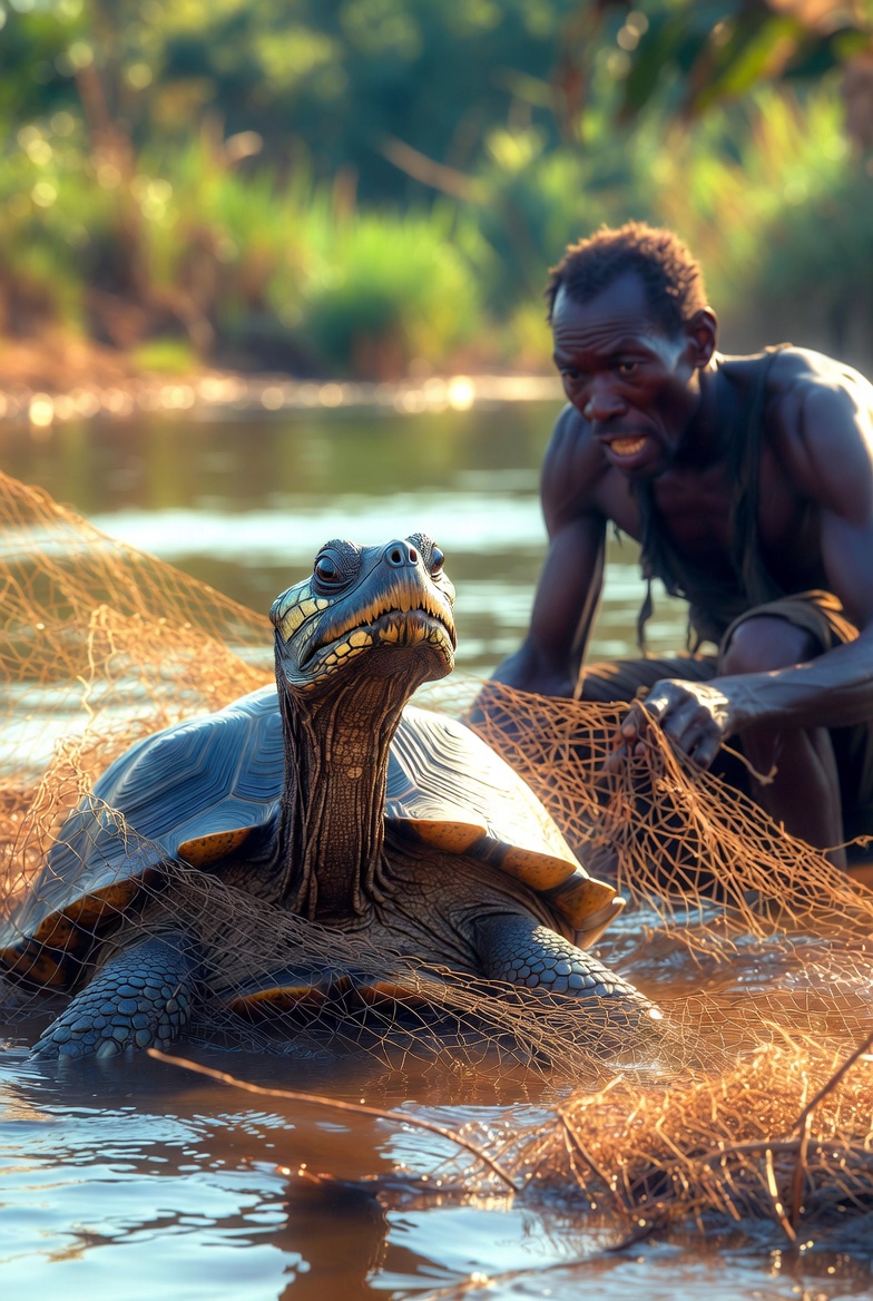 A Fisherman's Unexpected Encounter with a Talking Turtle