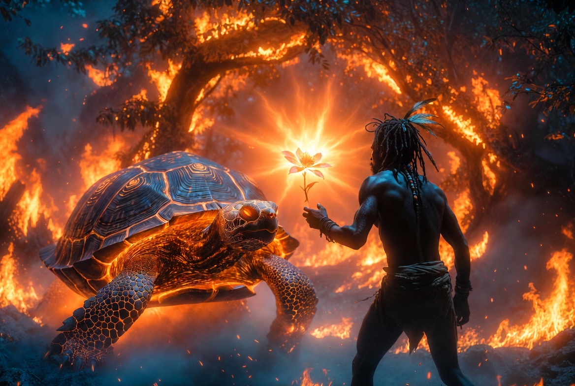Kofi's Fiery Quest: A Turtle's Magic Guide