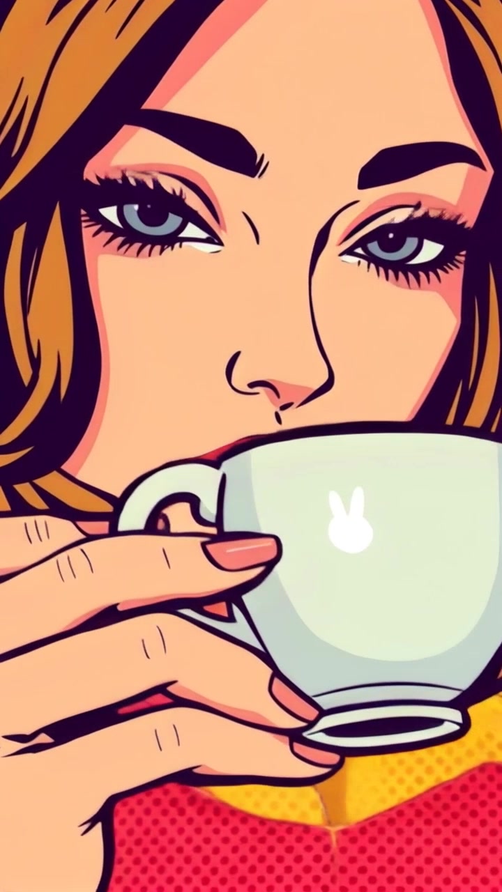 Subject: A lady's hand holding a coffee cup. Subject movement: The hand gently lifts the cup to her lips, with a contemplative expression reflected in her eyes. Scene: Close-up shot in a cozy café setting, warm wooden tables, and soft background chatter. Style: Ambient lighting bathing the scene in a soft glow, evoking a serene morning vibe. Motion: Camera slowly zooms in on the hand and cup, emphasizing the delicate movement and the intimate atmosphere.