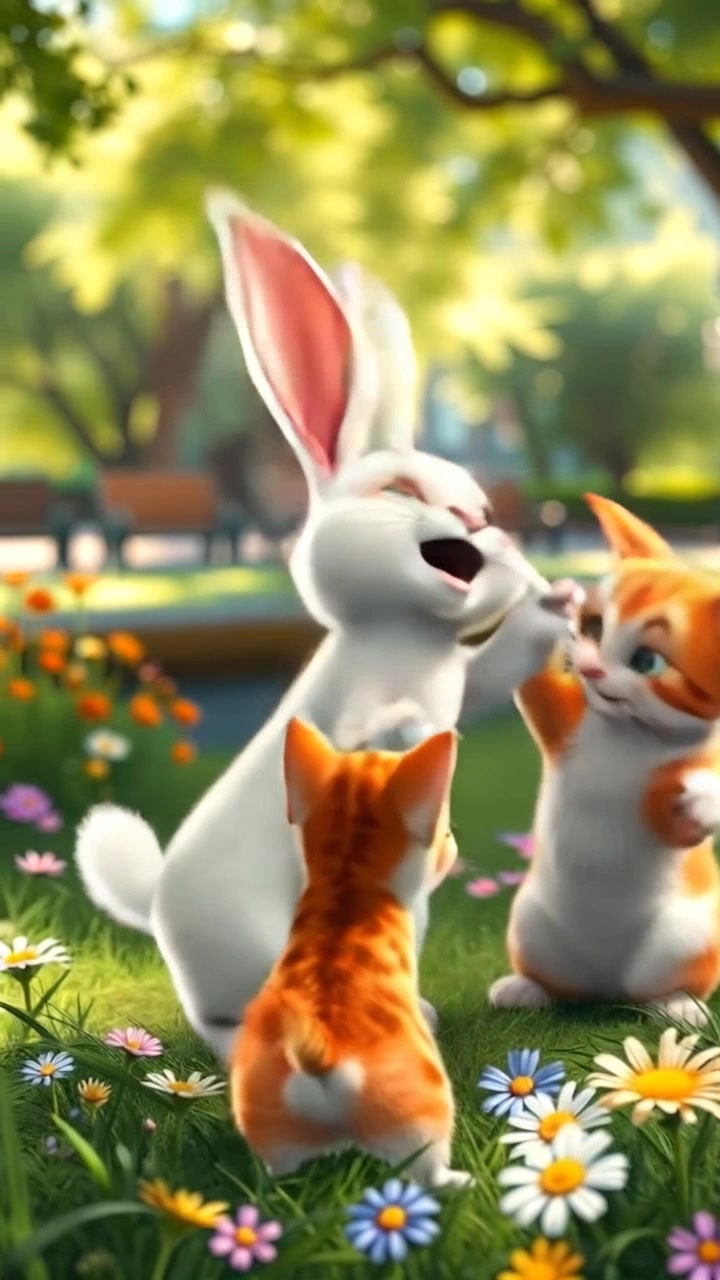 The Heart of Friendship: A Race Between Cat and Rabbit