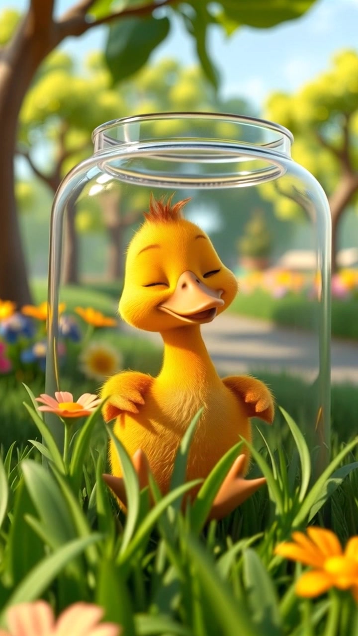 Bebek Terjebak dalam Toples Plastik