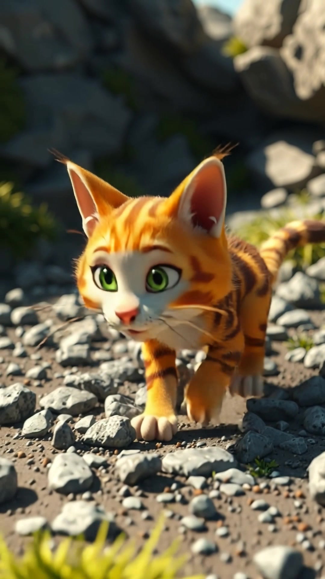 Frightened Kitten's Daring Escape