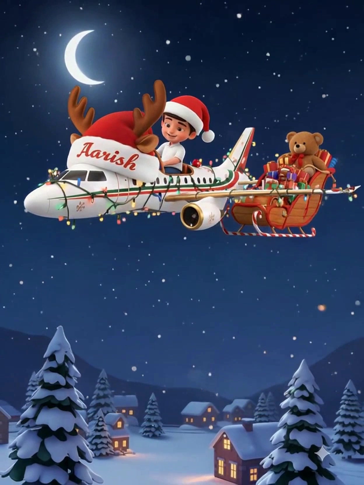 Aarish's Magical Christmas Sky Adventure