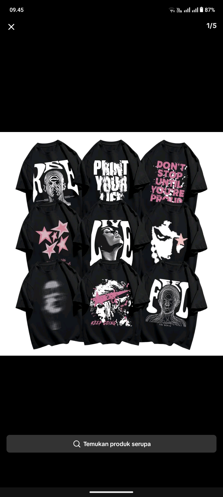 Promosi Baju Kaos untuk Pria dan Wanita