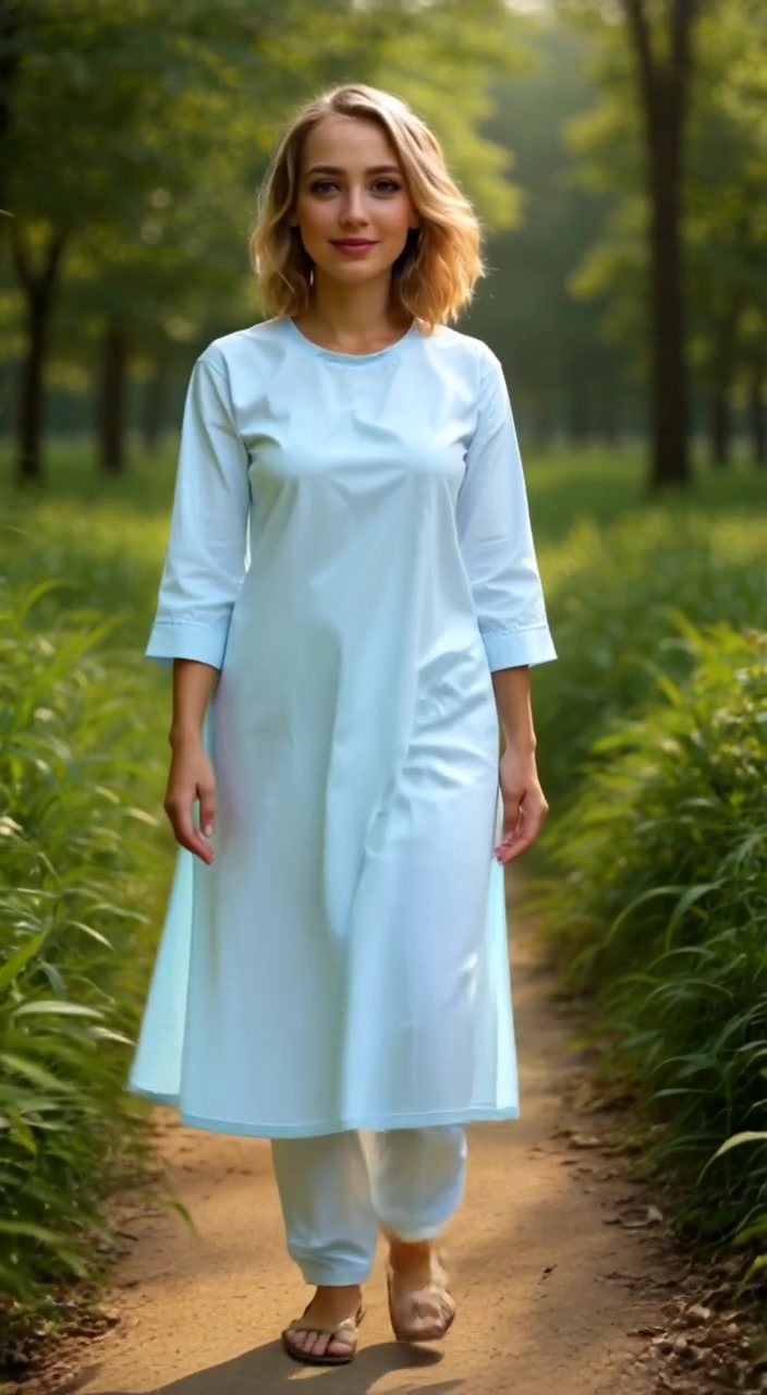 Graceful Stroll in the Village