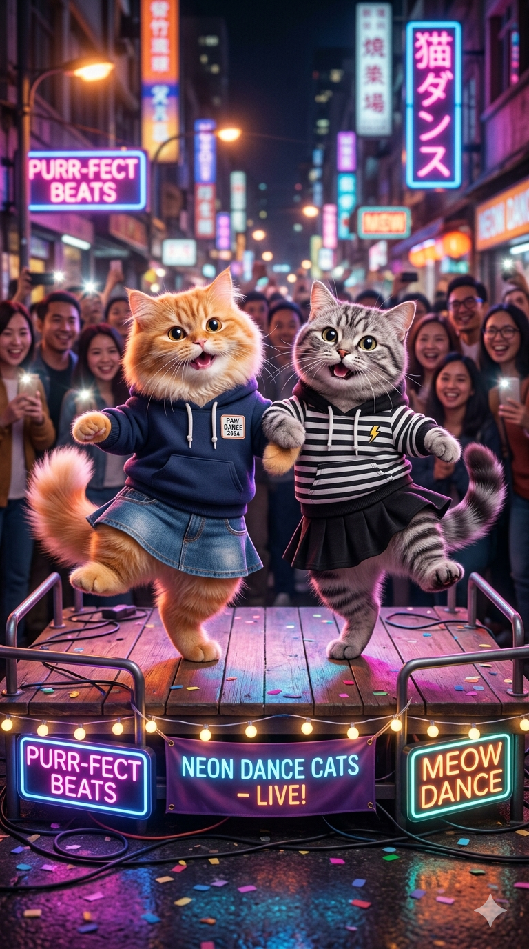 Synchronized Cat Dance Off