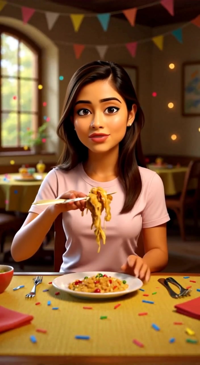Curry Delight: A Playful Meal at a Cozy Table
