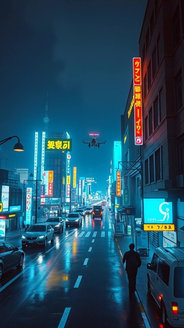 Neon Dreams: Futuristic Felines in a Cyberpunk City