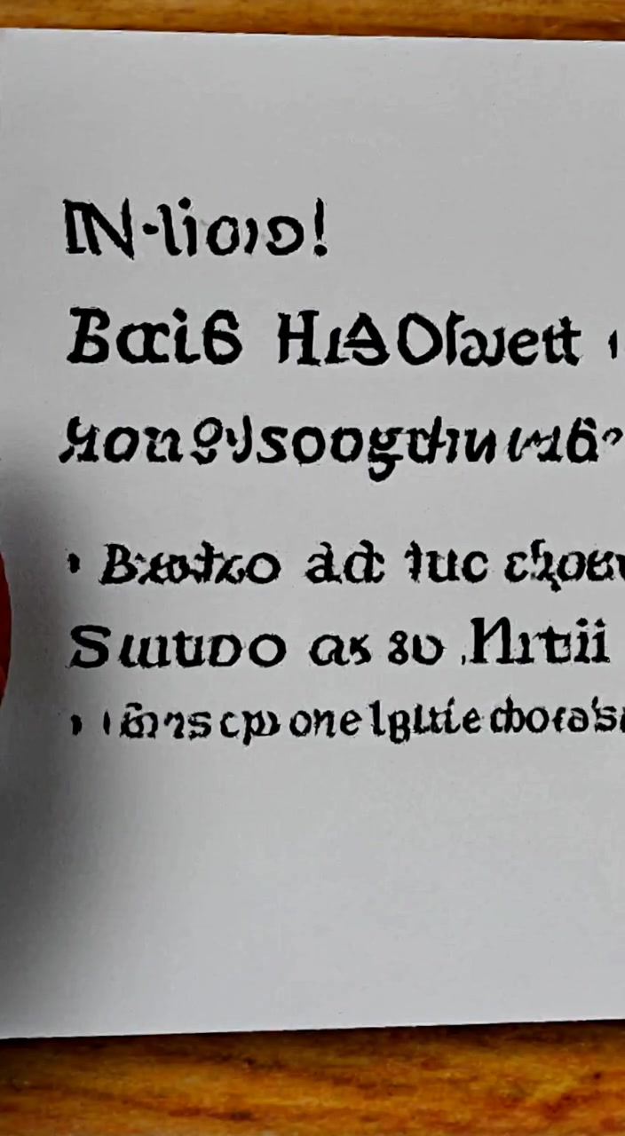The hand gently moves the paper, revealing the address while softly transitioning to a wider view of the surroundings.