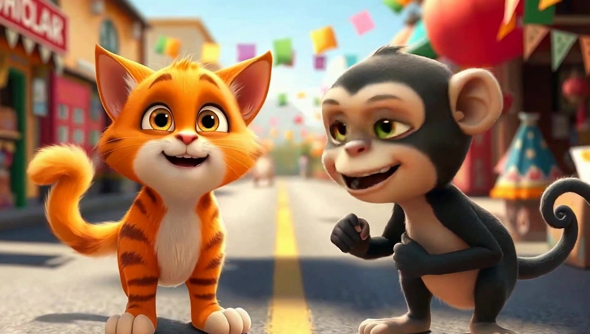 मोटरसाइकिल पर रोमांस और खरीदारी 🐱❤️🐒