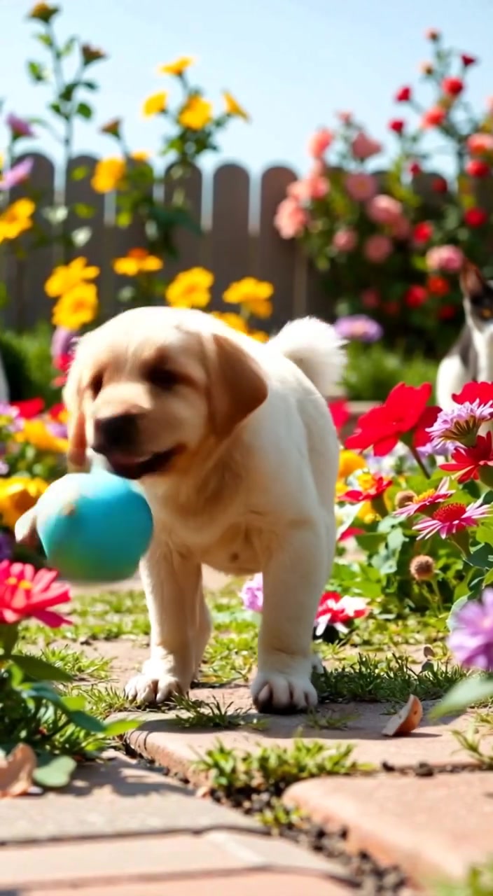 Puppy Playing on the Road