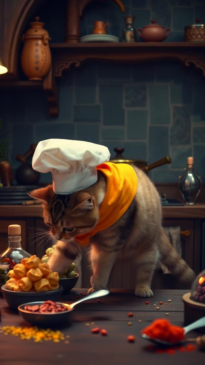 A Cat Chefs Like a Human!