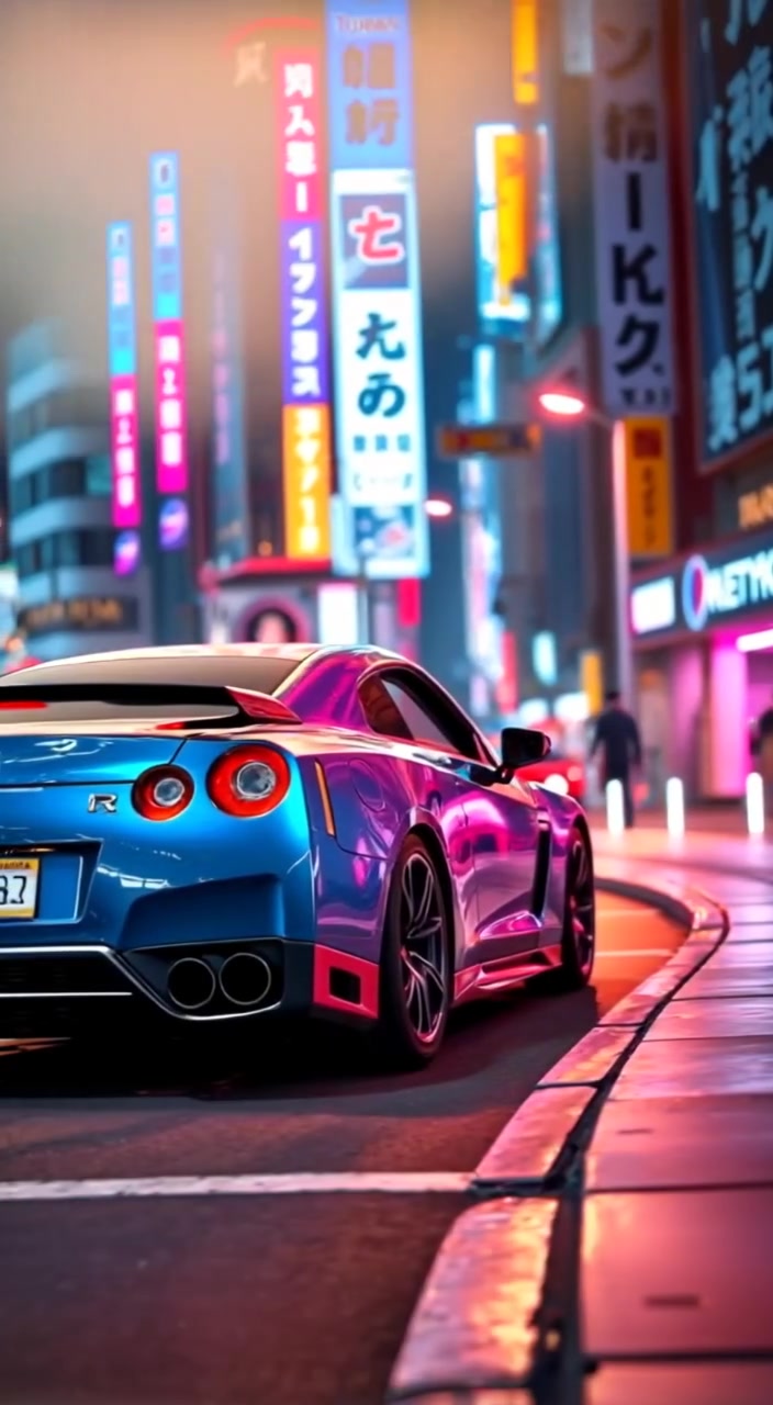 Keanggunan Sinematik Nissan GT-R R35 di Malam Kota