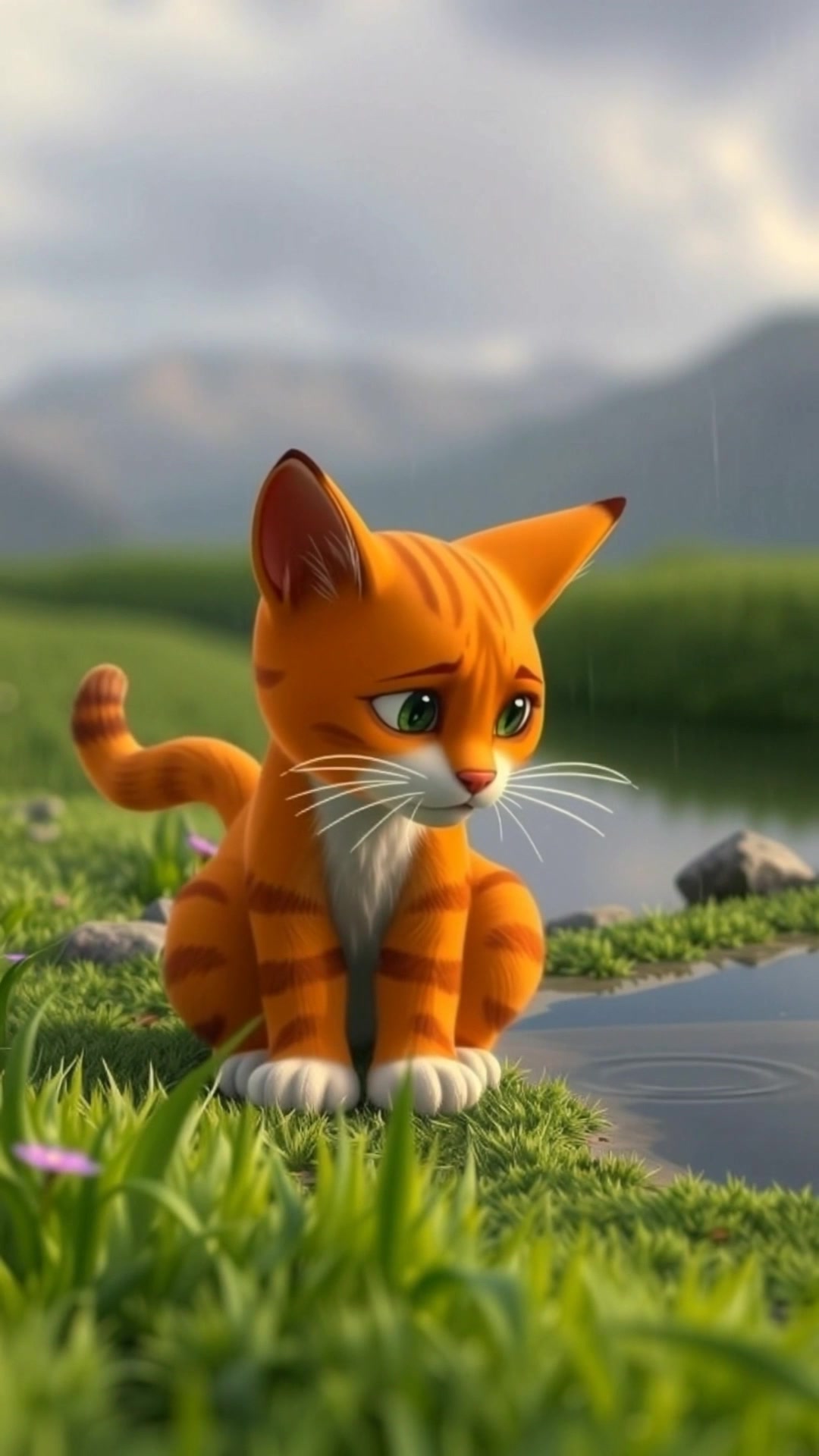 A Melancholic Feast by the Rainy Pond