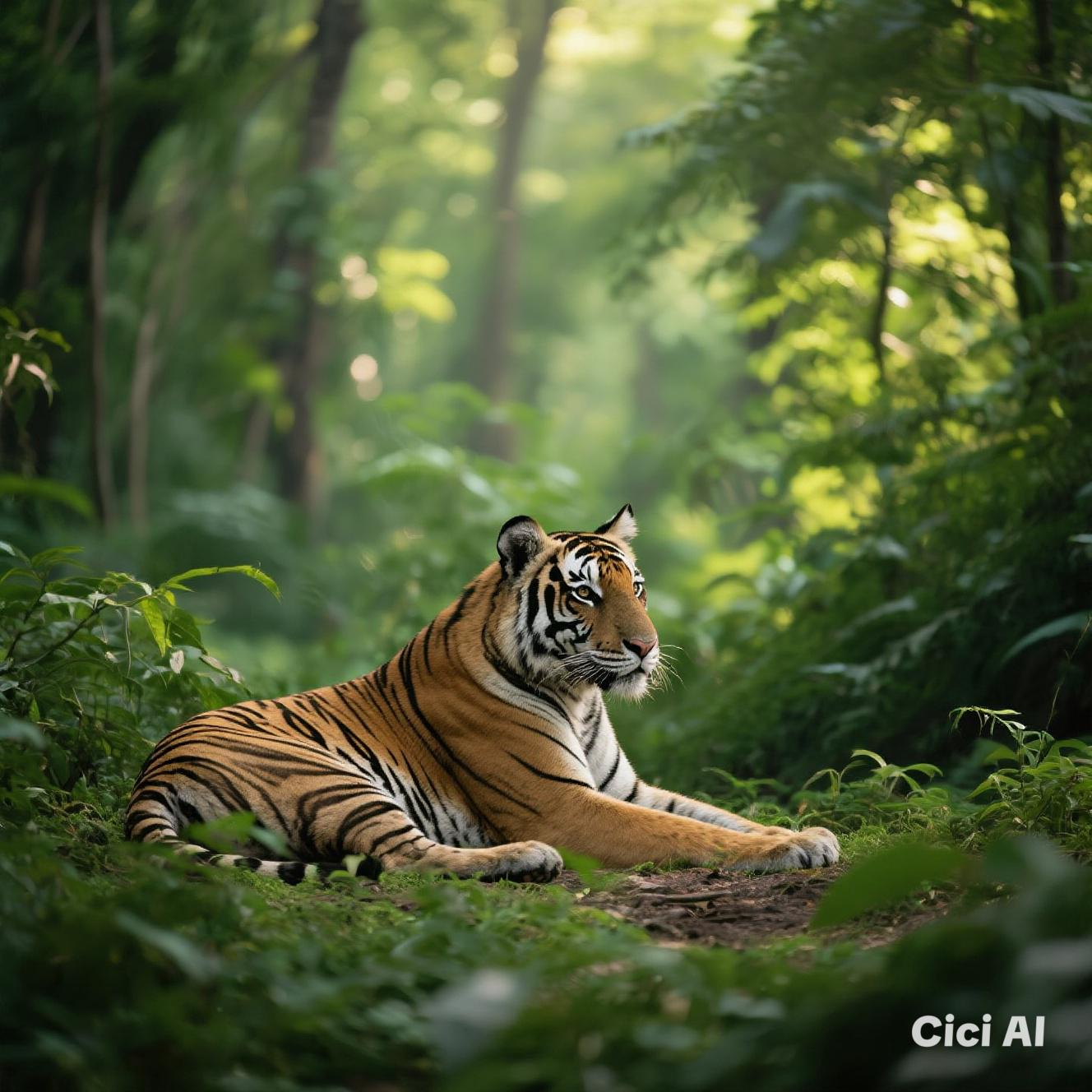 Harimau Santai di Hutan