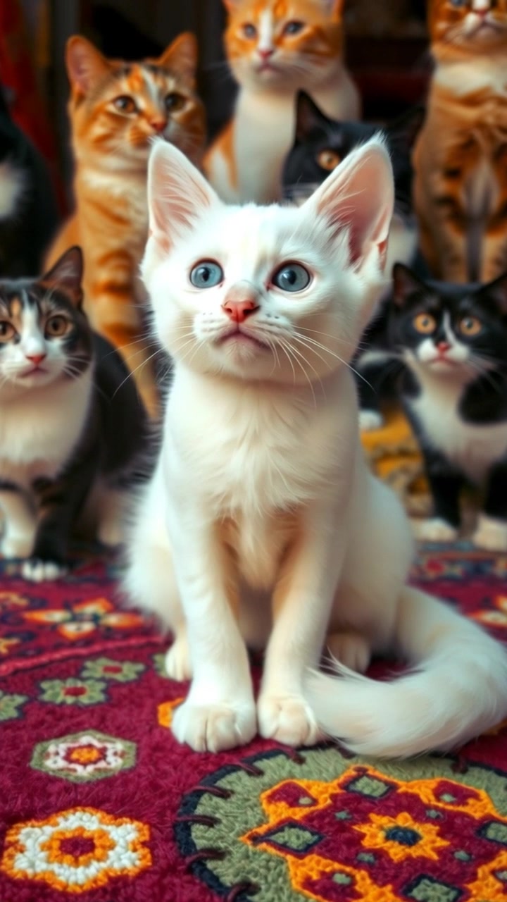 Kucing Putih Lucu dan Tingkahnya Menggemaskan