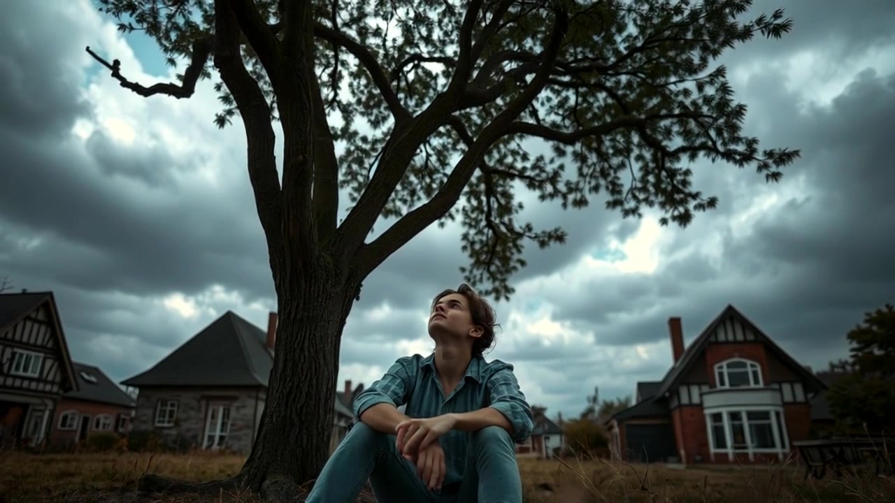 Whispers to the Stars: A Boy's Soliloquy in the Rain
