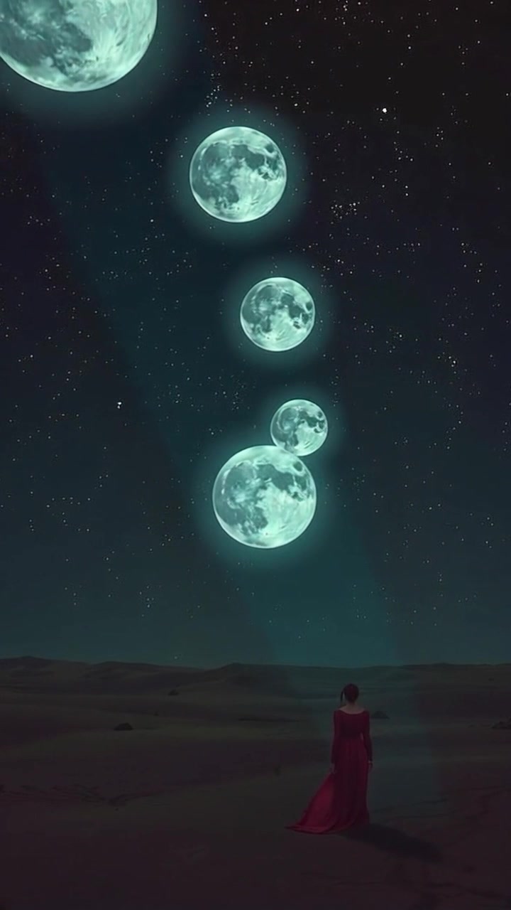 The Cosmic Dance of Four Moons and Celestial Changes