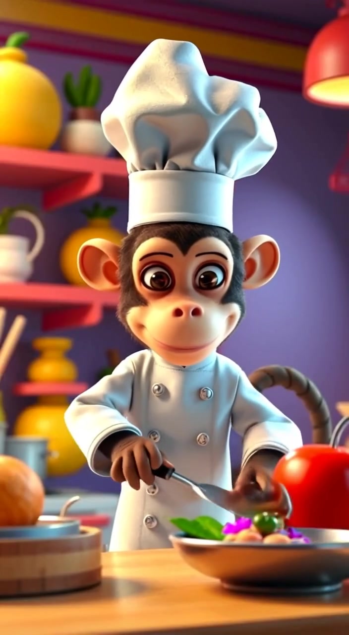 Chef Monkey Cooks Up a Storm in Restaurant Kitchen!