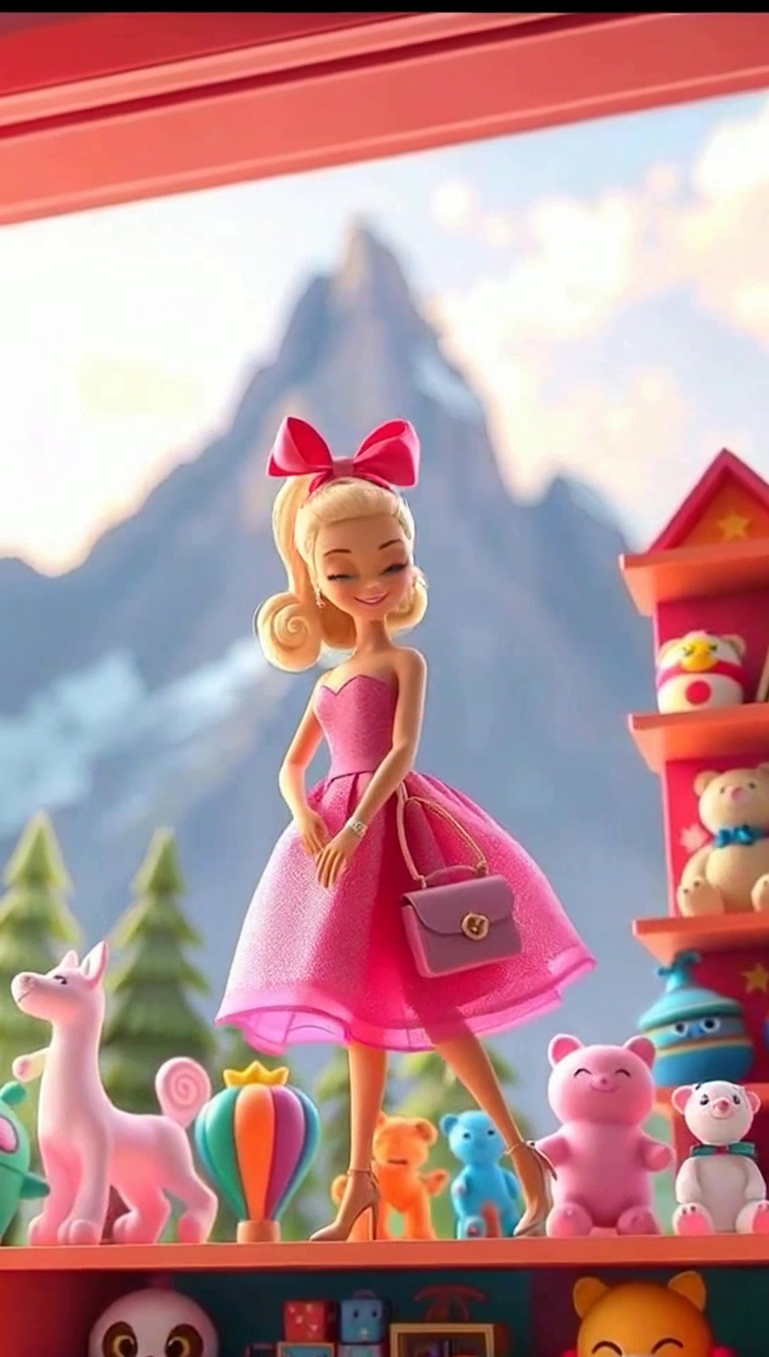 Dolly's Adventure: Climbing the Mountain and Jumping Off!