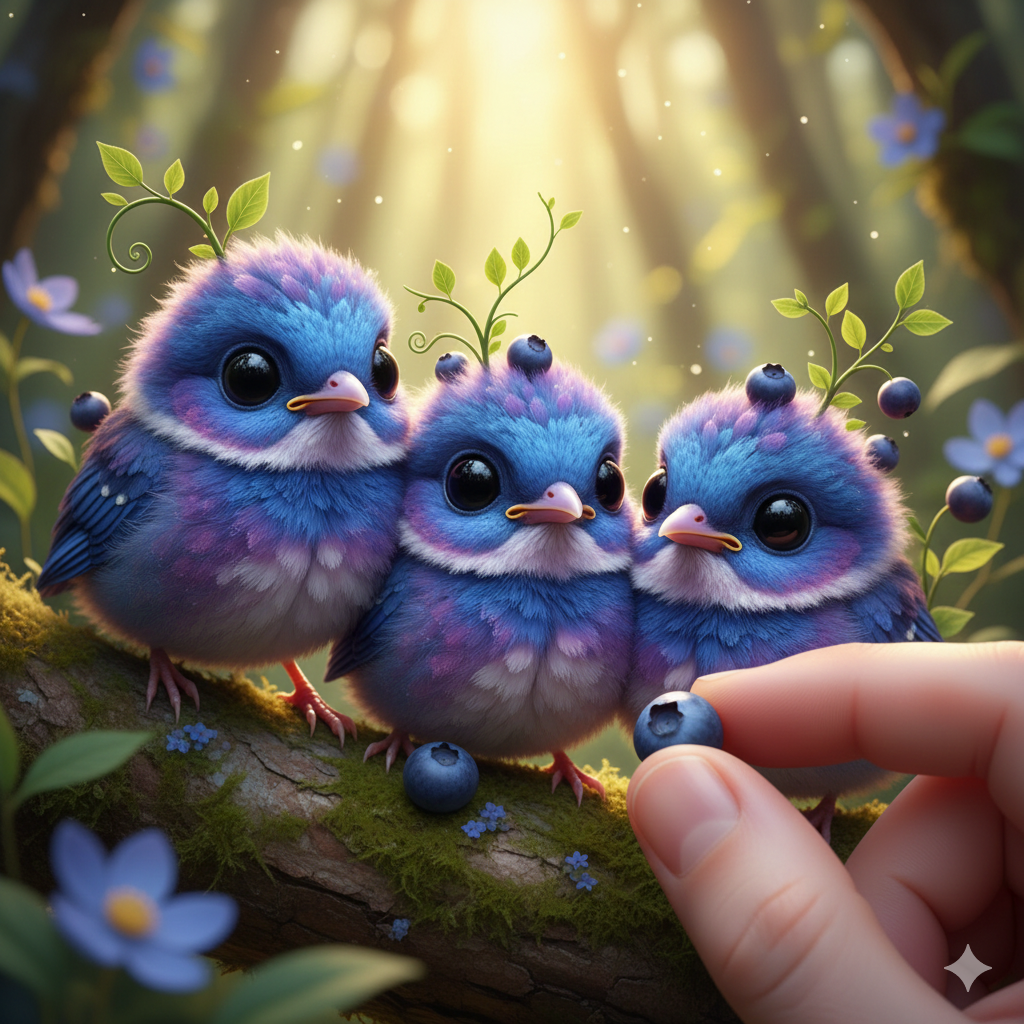 Gentle Delights: A Baby-Bird's Joyful Nibble