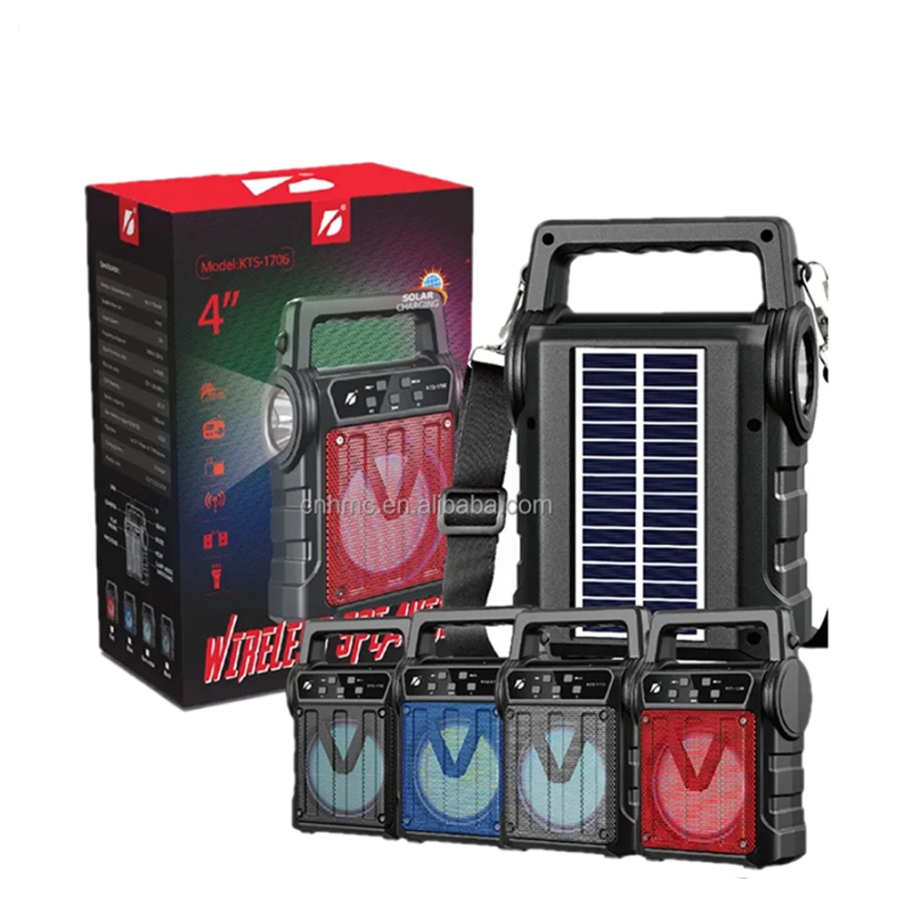 KTS-1706 Wireless Portable Speaker with Solar Charge and LED Torch