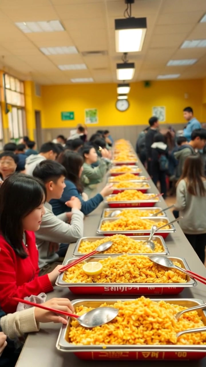 Food Fight Between Schoolchildren