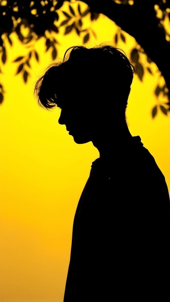 Subject: A young boy in a striped shirt, tears on his cheeks, looking downcast. Subject Description: Boy with disheveled hair, striped shirt, tears on his cheeks, slouched posture. Subject Movement: Still. Scene: A serene forest clearing with dappled sunlight filtering through the leaves, creating a tranquil atmosphere. Scene Description: Woods clearing with soft, natural lighting, trees in the background. Camera Language: Slow zoom in on the boy's face, capturing his emotions and vulnerability. Lighting: Soft, diffused sunlight highlighting the boy's face. Atmosphere: Melancholic, introspective.