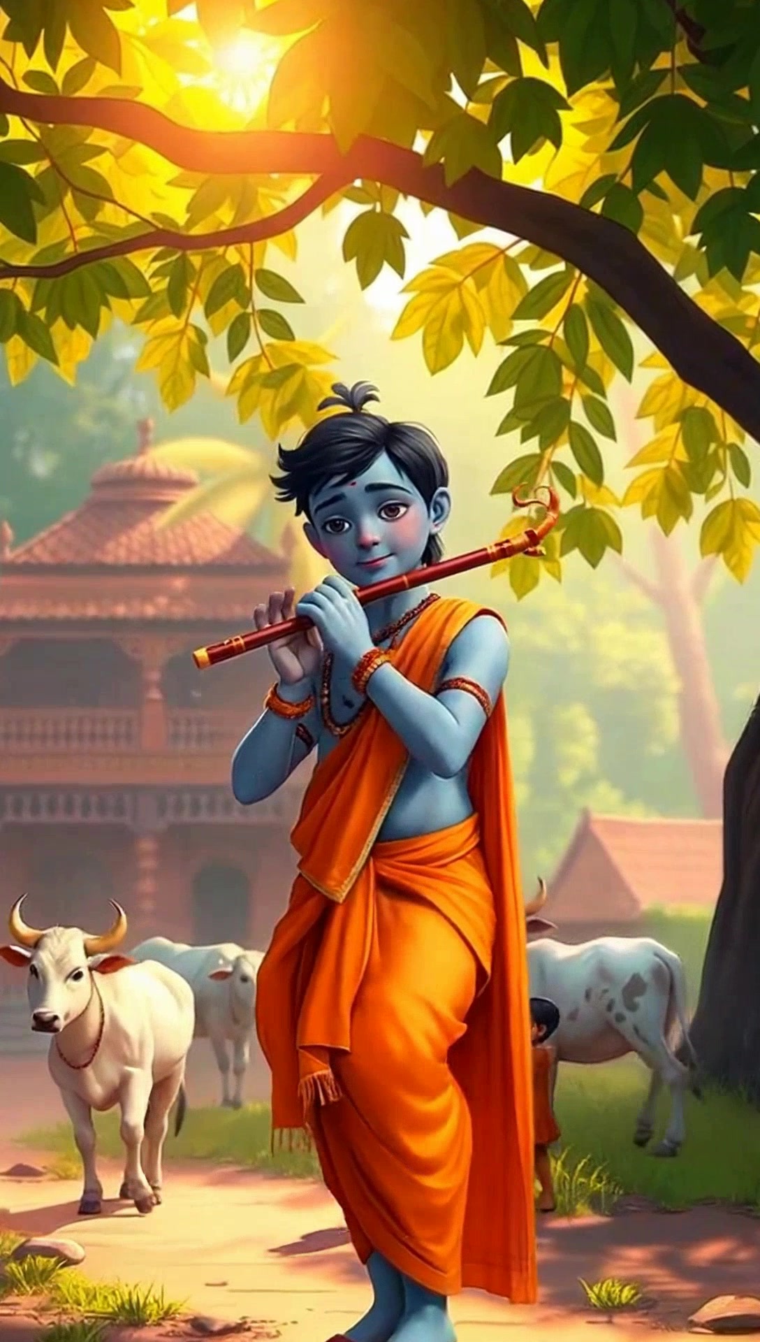 Krishna's Flute and the Serpent Demon
