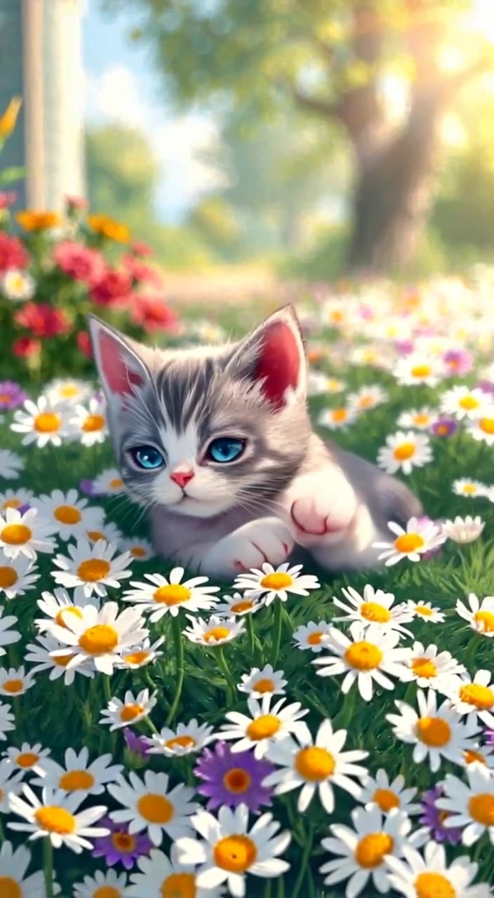 Mittens in the Flower Garden