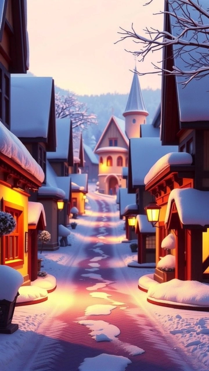 Tupai Melompat dari Atas Rumah ke Pohon di Musim Dingin