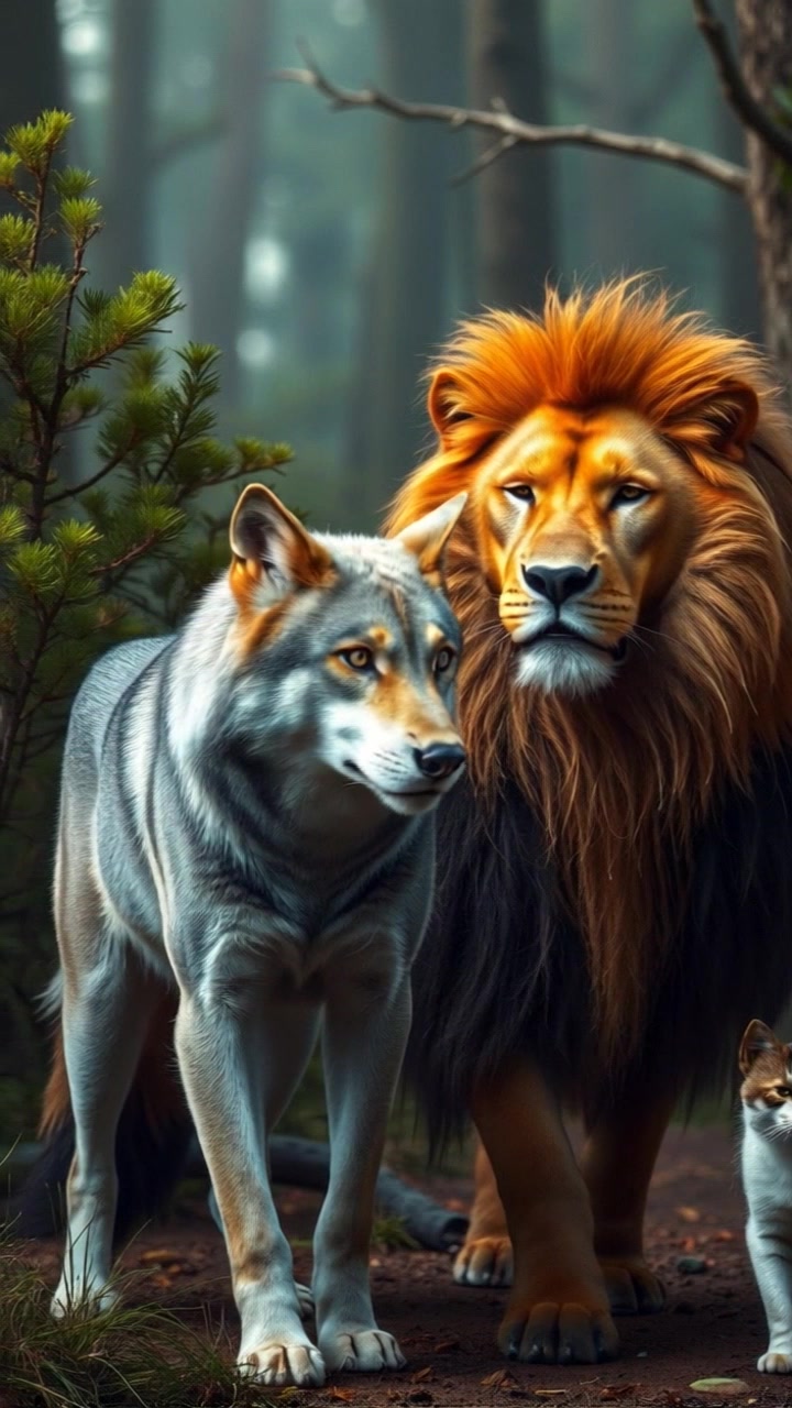 بھیڑیا اور شیر کا شکار: دوستی یا دھوکہ؟