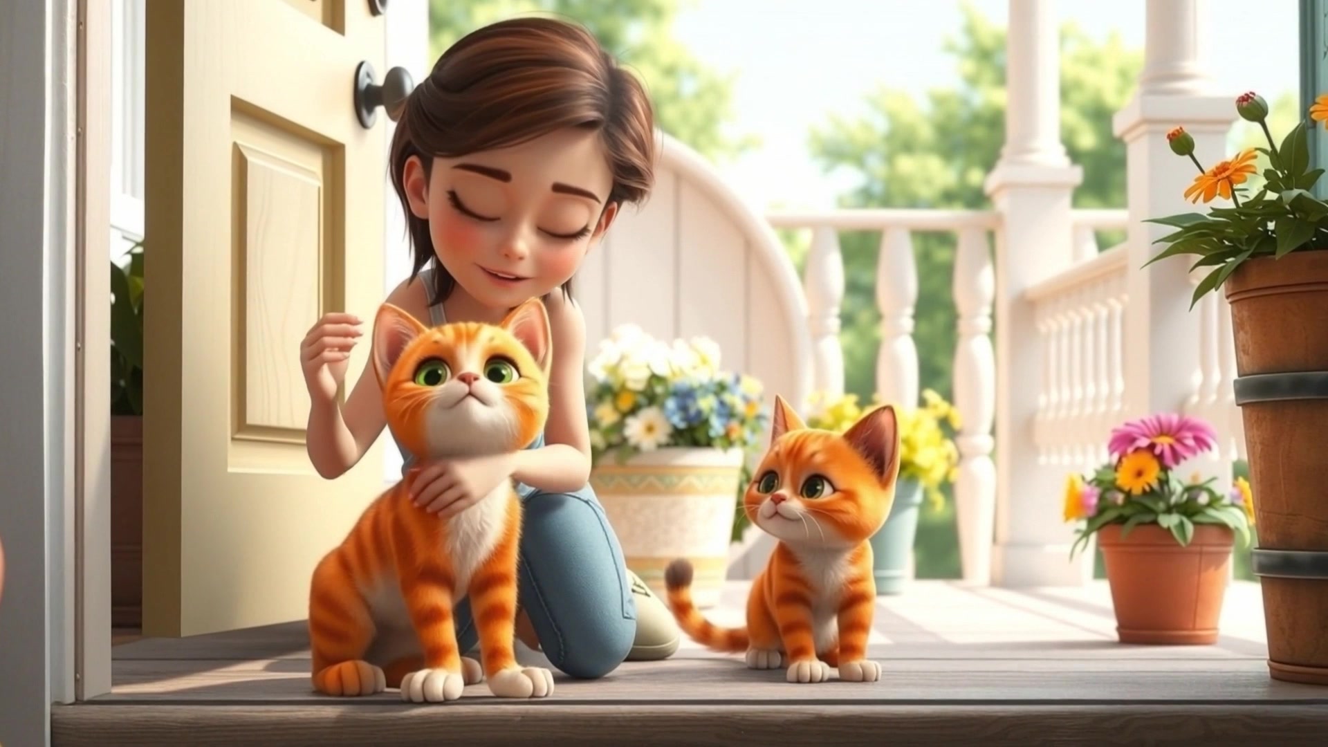 The Old Lady and the Stray Cat Family