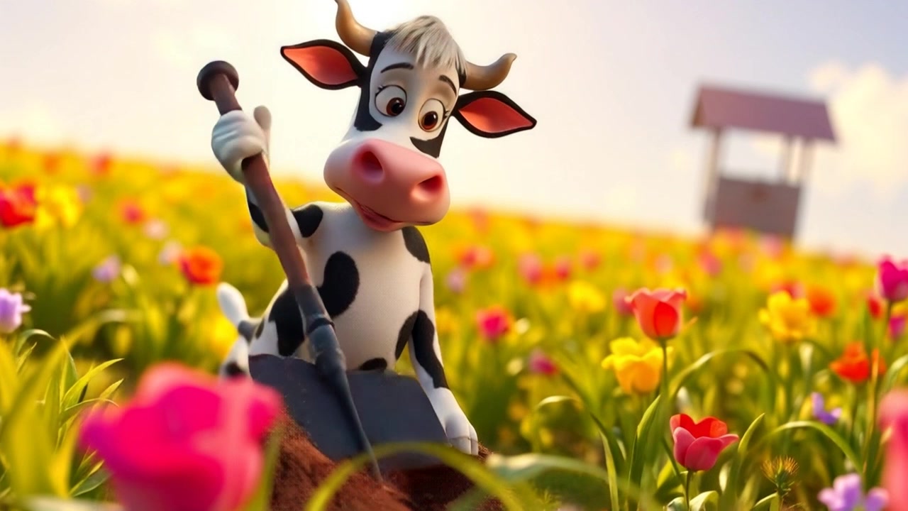 The Hardworking Cow and the Mischievous Monkeys