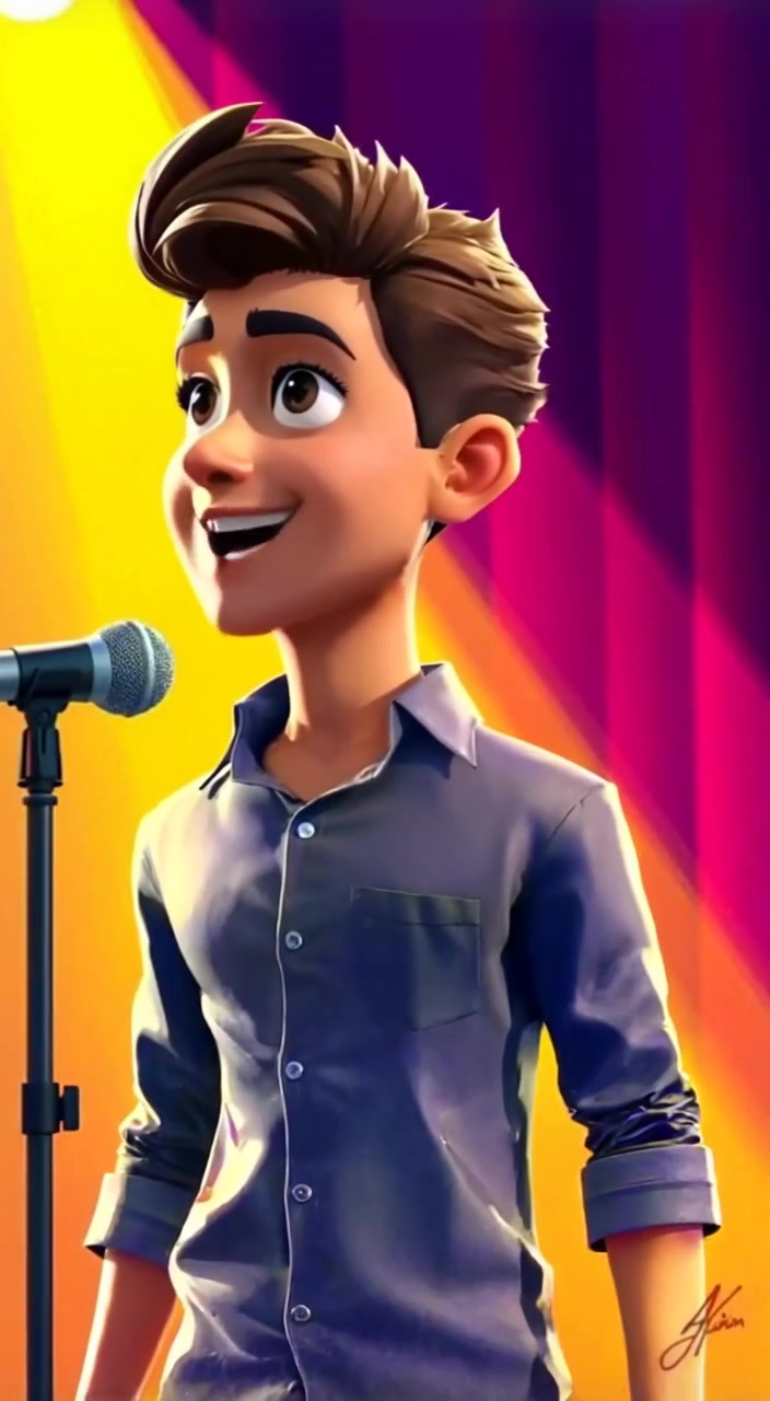 The man speaks passionately into the microphone, his enthusiasm radiating as the spotlight fills the stage.