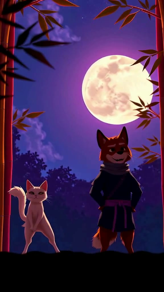 Pertarungan Ninja: Kucing vs Anjing di Hutan Bambu